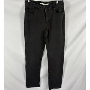 Jones New York Jeans Lexington Classic Stretch Straight Jeans Black Size 8